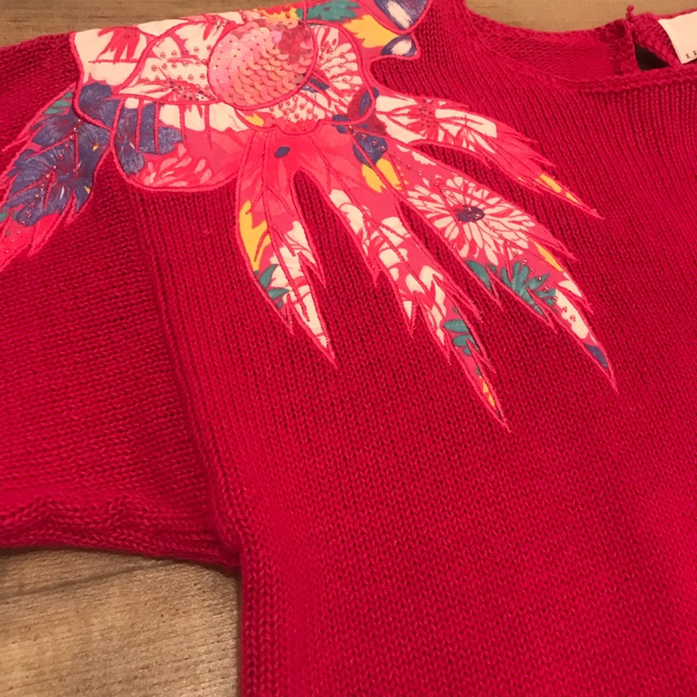 Ladies Pink Embellished Sweater
